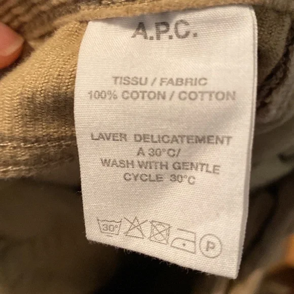 A.P.C Petite new standard corduroy tan pants 100% cotton size: 28 - Picture 9 of 9